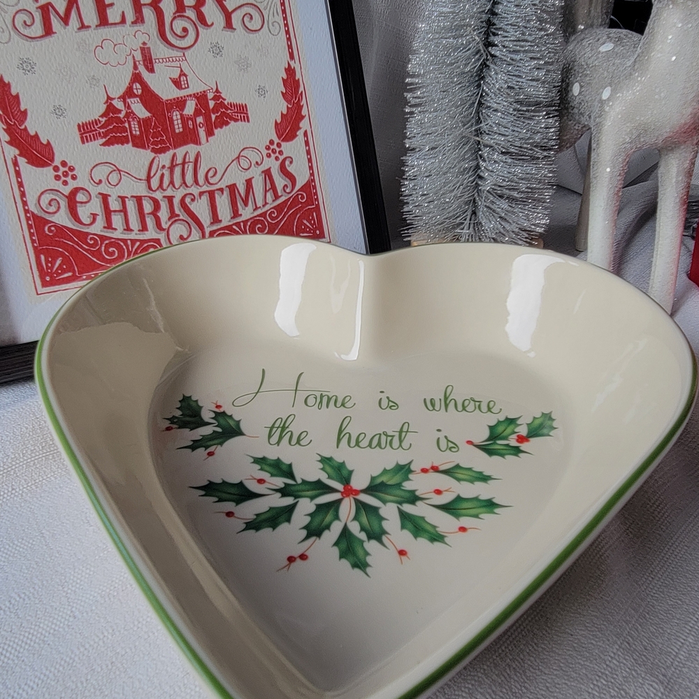 Lenox Vintage Holiday Collection Heart-Shaped Dish